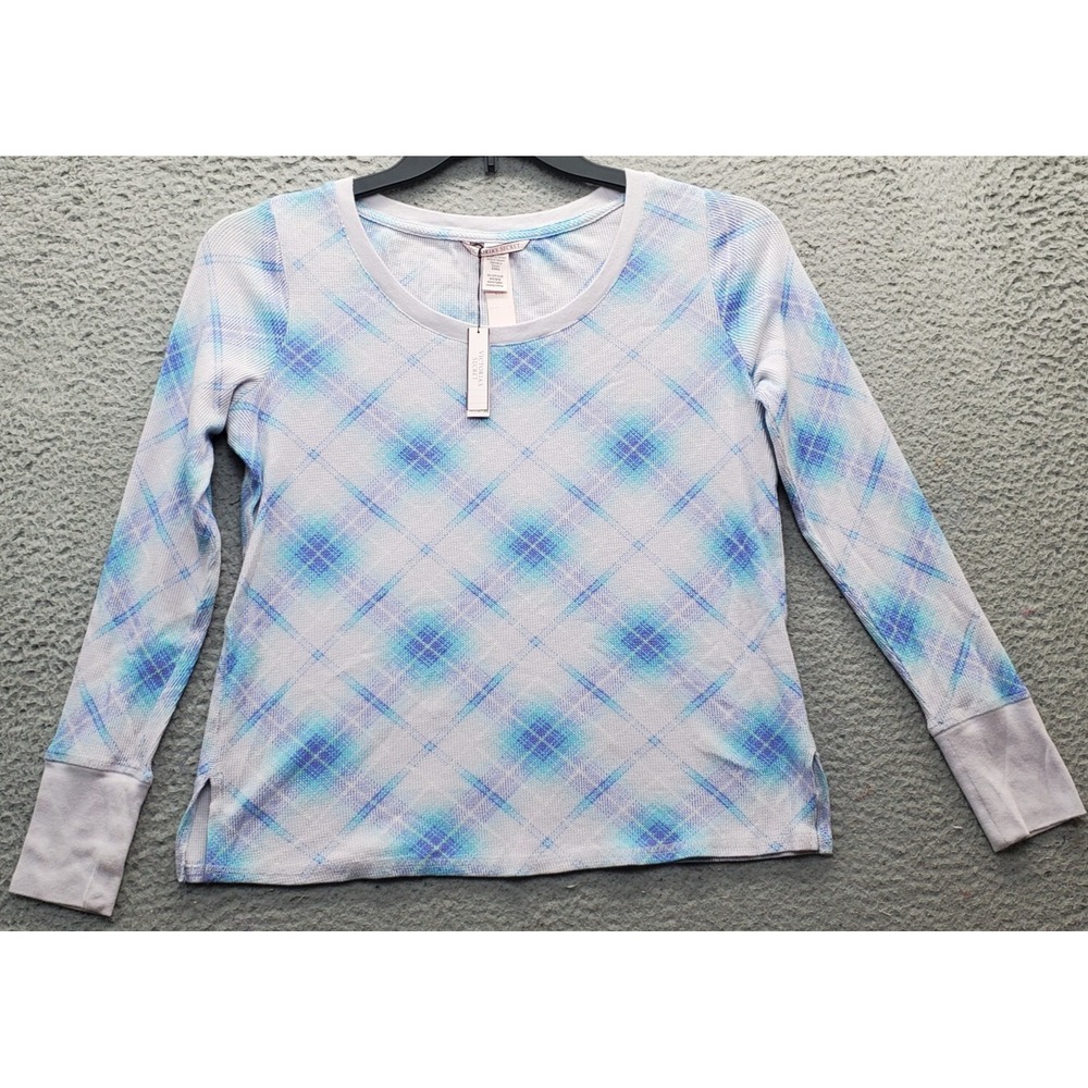 Victoria's Secret Sleepwear Top Womens XS Multicolor Plaid Round Neck Pullover‎